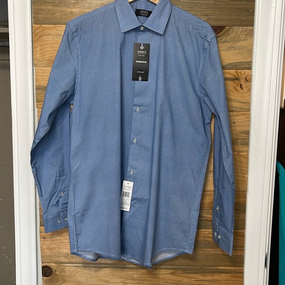 Jones‎ New York Men's Slim Fit Long Sleeve Button Down Shirt - Picture 1 of 7